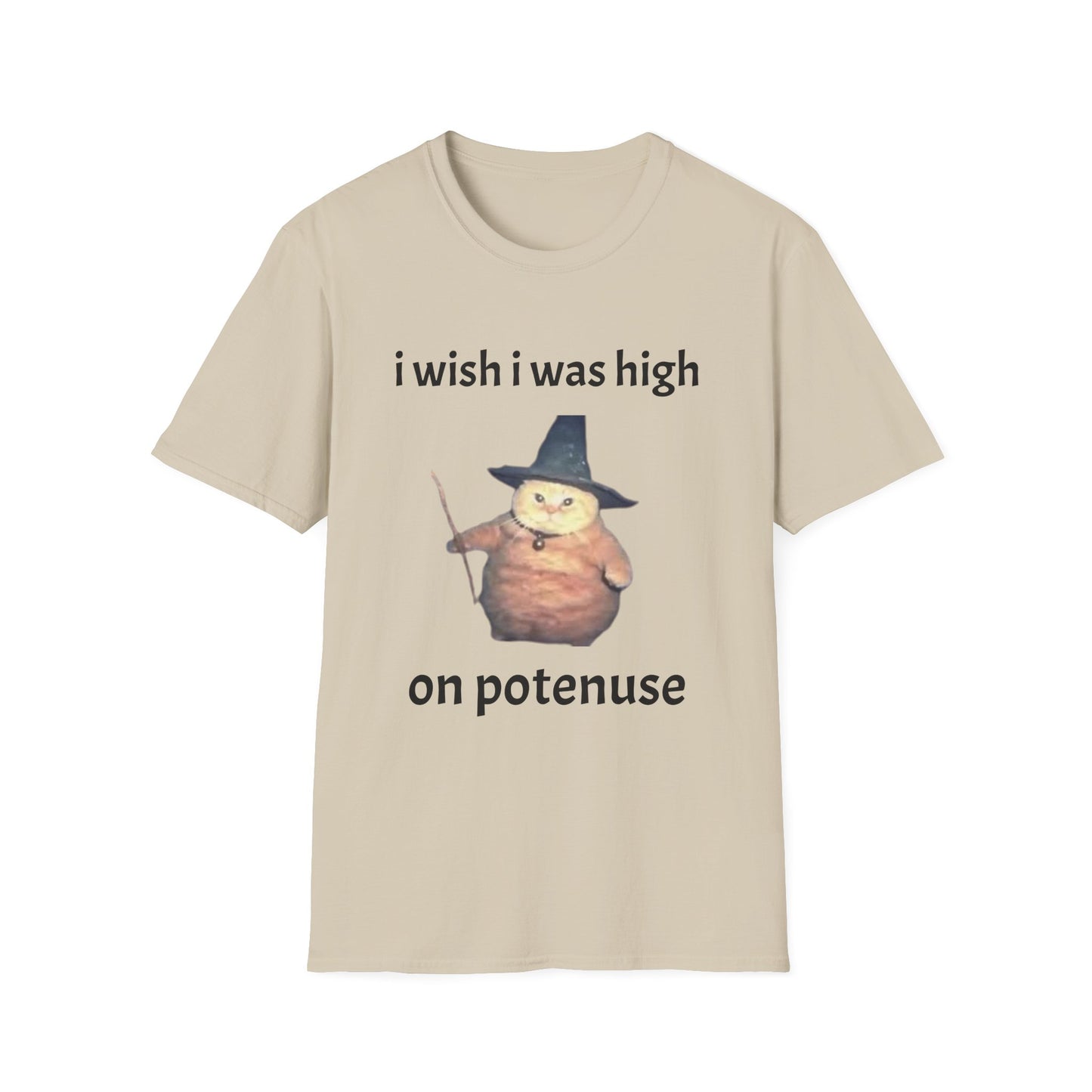 Wizard Cat T-Shirt - "I Wish I Was High on Potenuse"