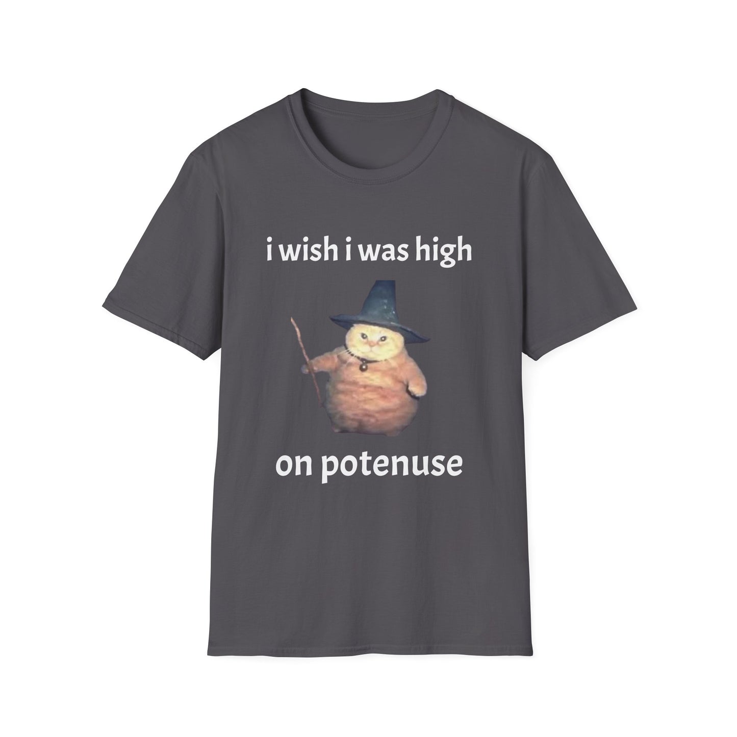 Wizard Cat T-Shirt - "I Wish I Was High on Potenuse"